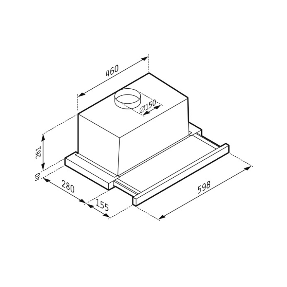 Απορροφητήρας Συρόμενος Turbo 60cm CASA PRACTIKA