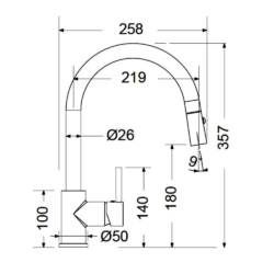 Μπαταρία νεροχύτη FLUO 18780-100 CASA PRACTIKA 1
