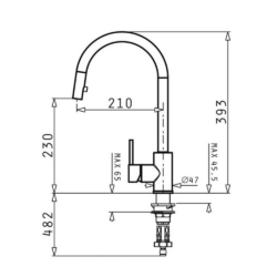 Μπαταρία νεροχύτη Amada Χρωμέ CASA PRACTIKA 1