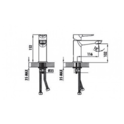 Μπαταρία νιπτήρος ROMA 3-WAYS 61030-1N ΜΑΥΡΗ CASA PRACTIKA 1