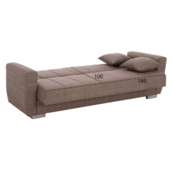 Καναπές-Κρεβάτι-Polya-Τριθέσιος-Καφέ CASA PRACTIKA 2