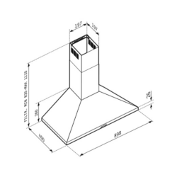 Καμινάδα Τετράγωνη Plus 90cm CASA PRACTIKA 1