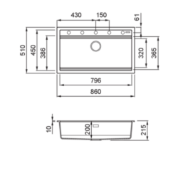 Νεροχύτης BEST 360 WHITE CASA PRACTIKA