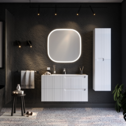 Σετ Έπιπλο Μπάνιου ENZA Λευκό MDF 18mm Λάκα 100 9SENZ100WHM CASA PRACTIKA