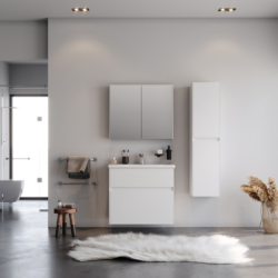 Σετ Έπιπλο Μπάνιου MALAGA Λευκό MDF 18mm Λάκα 80 9SMAL080WHM CASA PRACTIKA