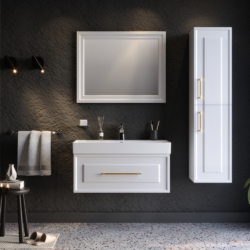 Σετ Έπιπλο Μπάνιου NAPOLI Λευκό MDF 18mm Λάκα 85 9SNAP085WHM CASA PRACTIKA