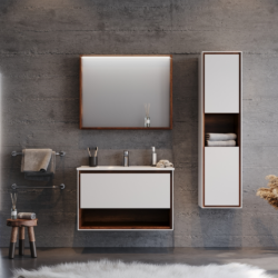 Σετ Έπιπλο Μπάνιου NEW LUNA Λευκό MDF 18mm Λάκα 85 9SLUN085WBN CASA PRACTIKA