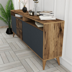 Μπουφές μελαμίνης HM9431.01 180x35x78,6Ycm CASA PRACTIKA 3