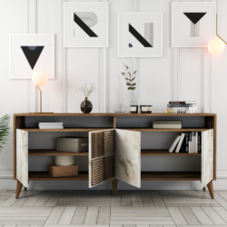 Μπουφές μελαμίνης HM9431.03 180x35x78,6Ycm CASA PRACTIKA 2