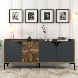 Μπουφές μελαμίνης HM9433.01 180x35x78Ycm CASA PRACTIKA