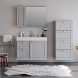 Σετ Έπιπλο Μπάνιου STELLA Γκρι MDF 18mm Λάκα 70 9SSTE070GRM CASA PRACTIKA
