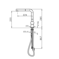 Μπαταρία νεροχύτη ALADIA CHROME CASA PRACTIKA 2