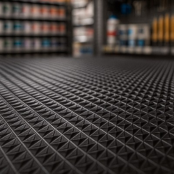 Πλαστικό Δάπεδο ZIGZAG ΜΑΤ 5mm BLACK 1.20Μ CASA PRACTIKA 1