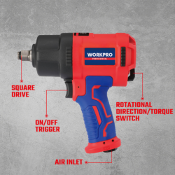WORKPRO ΑΕΡΟΚΛΕΙΔΟ 1 2” 1560Nm WP510003 (PROFI) CASA PRACTIKA 2