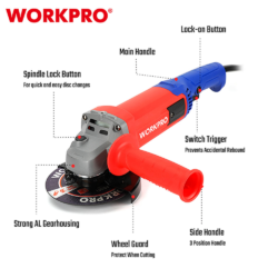 WORKPRO ΓΩΝΙΑΚΟΣ ΤΡΟΧΟΣ 1300W Φ125mm WP472001 (PROFI) CASA PRACTIKA