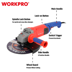 WORKPRO ΓΩΝΙΑΚΟΣ ΤΡΟΧΟΣ 2200W Φ230mm WP472004CE (PROFI) CASA PRACTIKA 1