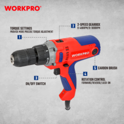 WORKPRO ΔΡΑΠΑΝΟ ΠΕΡΙΣΤΡΟΦΙΚΟ ΗΛΕΚΤΡΙΚΟ 450W WP470005 (PROFI) CASA PRACTIKA 2