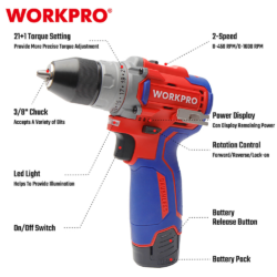WORKPRO ΕΠΑΝΑΦΟΡΤΙΖΟΜΕΝΟ ΔΡΑΠΑΝΟΚΑΤΣΑΒΙΔΟ 12V-Li BL 42Nm. (2×2,0AH) WP460201 (PROFI) CASA PRACTIKA 4