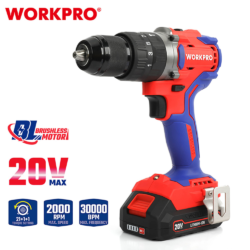 WORKPRO ΕΠΑΝΑΦΟΡΤΙΖΟΜΕΝΟ ΔΡΑΠΑΝΟΚΑΤΣΑΒΙΔΟ ΚΡΟΥΣΤΙΚΟ 20V-Li BL 60Nm. (2×2,0AH) WP390007 (PROFI) CASA PRACTIKA