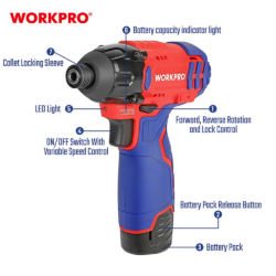 WORKPRO ΕΠΑΝΑΦΟΡΤΙΖΟΜΕΝΟ ΚΑΤΣΑΒΙΔΙ ΠΑΛΜΙΚΟ 12V-Li 100Nm SOLO WP461605 (PROFI) CASA PRACTIKA 1