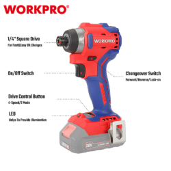 WORKPRO ΕΠΑΝΑΦΟΡΤΙΖΟΜΕΝΟ ΚΑΤΣΑΒΙΔΙ ΠΑΛΜΙΚΟ 20V-Li BL 220Nm SOLO WP390100 (PROFI) CASA PRACTIKA 1