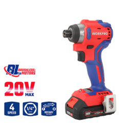 WORKPRO ΕΠΑΝΑΦΟΡΤΙΖΟΜΕΝΟ ΚΑΤΣΑΒΙΔΙ ΠΑΛΜΙΚΟ 20V-Li BL 220Nm. (2×2,0AH) WP390102 (PROFI) CASA PRACTIKA