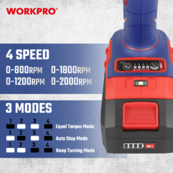 WORKPRO ΕΠΑΝΑΦΟΡΤΙΖΟΜΕΝΟ ΜΠΟΥΛΟΝΟΚΛΕΙΔΟ 20V-Li BL 850Nm SOLO WP390213 (PROFI) CASA PRACTIKA 3