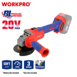 WORKPRO ΕΠΑΝΑΦΟΡΤΙΖΟΜΕΝΟΣ ΓΩΝΙΑΚΟΣ ΤΡΟΧΟΣ Φ115mm 20V-Li BL SOLO WP392003 (PROFI) CASA PRACTIKA