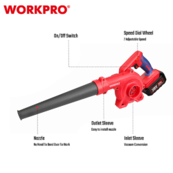WORKPRO ΦΥΣΗΤΗΡΑΣ-ΑΠΟΡΡΟΦΗΤΗΡΑΣ ΕΠΑΝΑΦΟΡΤΙΖΟΜΕΝΟΣ 20V-Li SOLO WP394000 (PROFI) CASA PRACTIKA 2