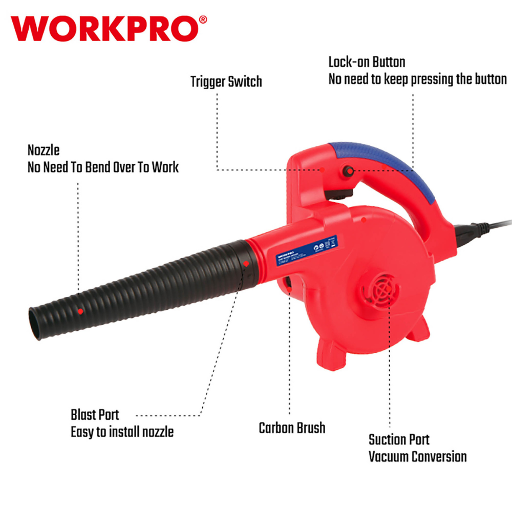 WORKPRO ΦΥΣΗΤΗΡΑΣ-ΑΠΟΡΡΟΦΗΤΗΡΑΣ ΗΛΕΚΤΡΙΚΟΣ 600W ΡΥΘΜΙΖΟΜΕΝΟΣ WP476002CE (PROFI) CASA PRACTIKA 1